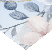 Chemin De Table Court Floral Bleu Et Rose Marine (Coin)