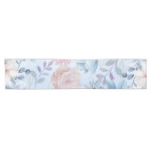 Chemin De Table Court Floral Bleu Et Rose Marine (Horizontal)
