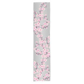 Chemin De Table Court Floral Cherry Blossom Pink Gray (Devant)