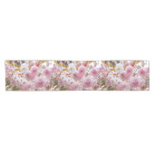 Chemin De Table Court Floral de fleurs de cerises roses (Horizontal)