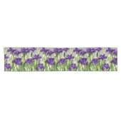 Chemin De Table Court Floral d'Irises violettes profondes (Horizontal)