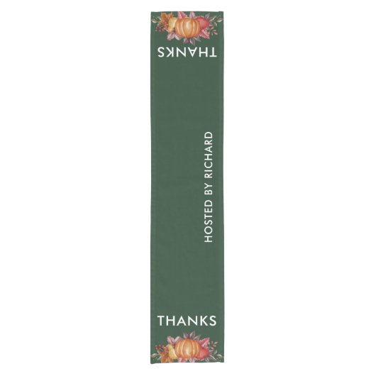 Chemin De Table Court Floral Emerald Green Thanksgiving Dîner (Devant)
