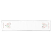 Chemin De Table Court Floral Heart Mariage personnalisé (Horizontal)