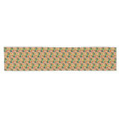 Chemin De Table Court Floral orange et vert (Horizontal)