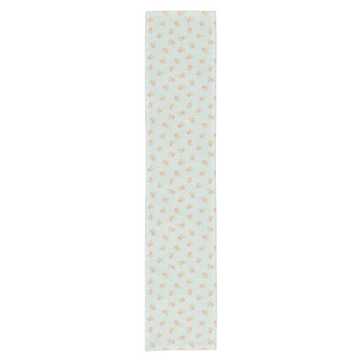Chemin De Table Court floral rose blanc chic minable bleu-clair de point (Devant)