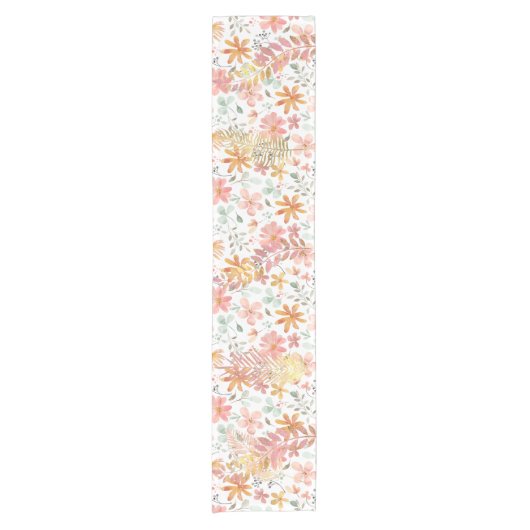 Chemin De Table Court Flore et feuillage (Devant)