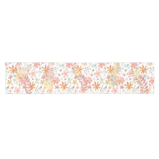 Chemin De Table Court Flore et feuillage (Horizontal)