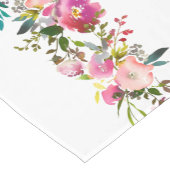 Chemin De Table Court Flores d'aquarelle rose (Coin)