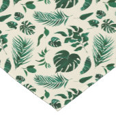 Chemin De Table Court Foliage tropical Vert moderne & Motif Feuille (Coin)