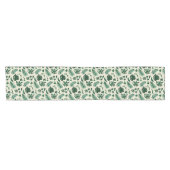 Chemin De Table Court Foliage tropical Vert moderne & Motif Feuille (Horizontal)