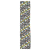 CHEMIN DE TABLE COURT FOLK ART WITTER EN BOIS ÉFFRAYANTS, CHAT NOIR & OW (Devant)