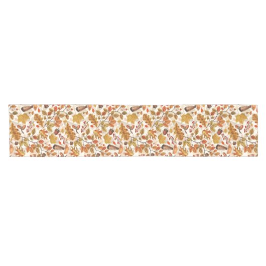 Chemin De Table Court Forêt automnale sur blanc (Horizontal)