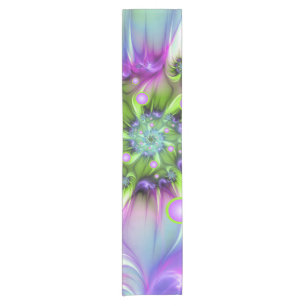 Chemin De Table Court Formes arrondies de spirale colorées Art fractal A