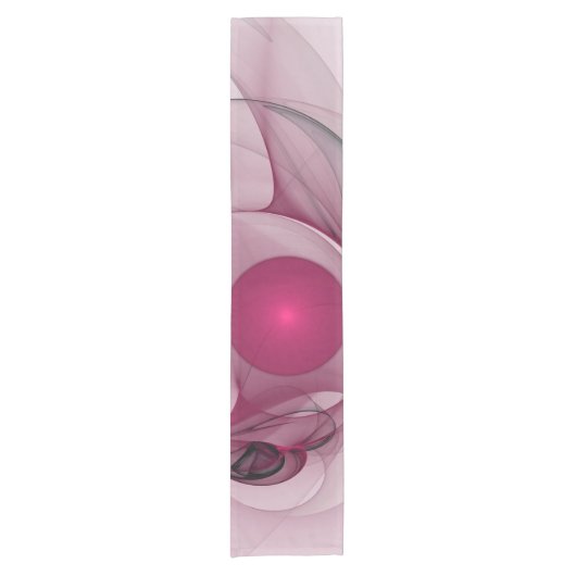 Chemin De Table Court Fractal, moderne Berry Abstrait Art rose (Devant)