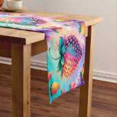 Chemin De Table Court Fraise colorée (In Situ)