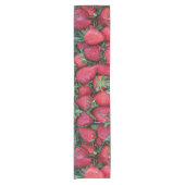 Chemin De Table Court Fraises avec feuilles verts (Devant)