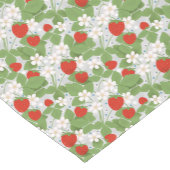 Chemin De Table Court Fraises et fleurs rose et blanche (Coin)