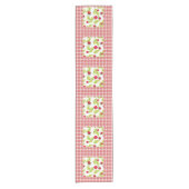 Chemin De Table Court Framboises sur Gingham Rouge (Devant)