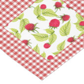 Chemin De Table Court Framboises sur Gingham Rouge (Coin)