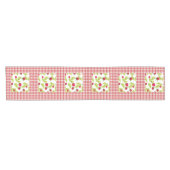 Chemin De Table Court Framboises sur Gingham Rouge (Horizontal)