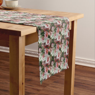 Chemin De Table Court Frans Verhas Bouquet de Roses Vintage