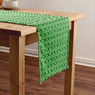 Chemin De Table Court Fret chinois Art déco, Jade Green
