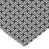 Chemin De Table Court Fret chinois Art déco, noir et blanc (Coin)