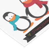 CHEMIN DE TABLE COURT FUN PENGUINS CHRISTMAS (Coin)