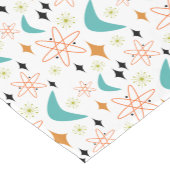 Chemin De Table Court Funky Atomic Boomerang Bleu Orange Mid Century (Coin)