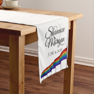 Chemin De Table Court Gay pride Rainbow Mariage Table Runner