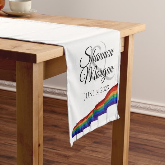 Chemin De Table Court Gay pride Rainbow Mariage Table Runner (In Situ)