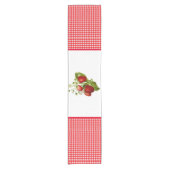 Chemin De Table Court Ginghams Rouges avec Centre Fraise (Devant)