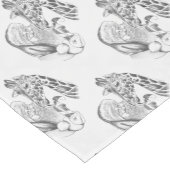 Chemin De Table Court Giraffe de Noël et Père Noël (Coin)