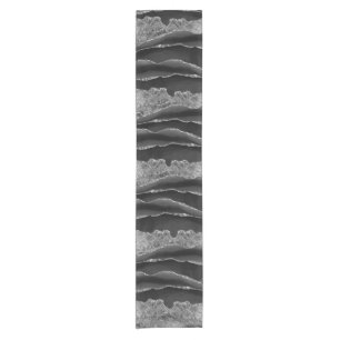 CHEMIN DE TABLE COURT GLAM DE PARTIES SCINTILLANT EN ARGENT EN MARBRE NO