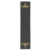 Chemin De Table Court Glam gothique | Runner table | Noir et or (Devant)