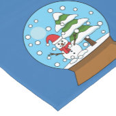 Chemin De Table Court Globe de neige avec Snowman et Pine Tree (Coin)