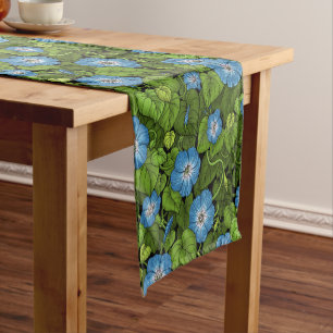 Chemin De Table Court Gloire du matin en bleu et vert