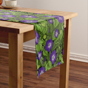 Chemin De Table Court Gloire du matin en violet et vert