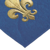 Chemin De Table Court Gold Fleur De Lis simple sur le bleu (Coin)