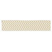 Chemin De Table Court Gold Modern Chevron Stripes (Horizontal)