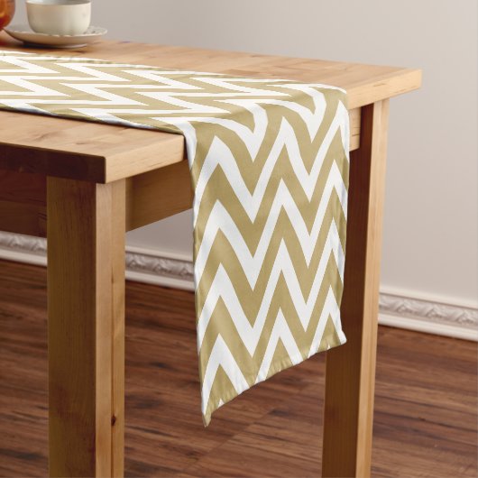 Chemin De Table Court Gold Modern Chevron Stripes (In Situ)