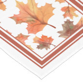 Chemin De Table Court Golden Automne Maple Feuilles Blanc (Coin)