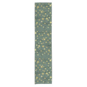 Chemin De Table Court Golden Stars ⭐ sur Green Table Runner (Devant)