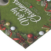 Chemin De Table Court Golf thème de Noël sur fond blanc (Coin)
