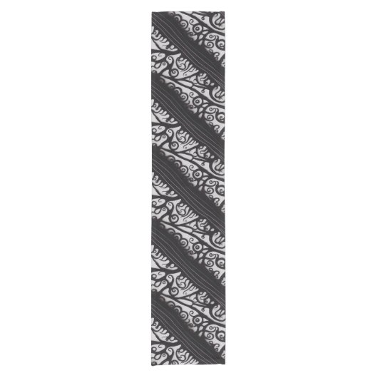 Chemin De Table Court Goth Christmas Table Runner - Noir et Blanc (Devant)