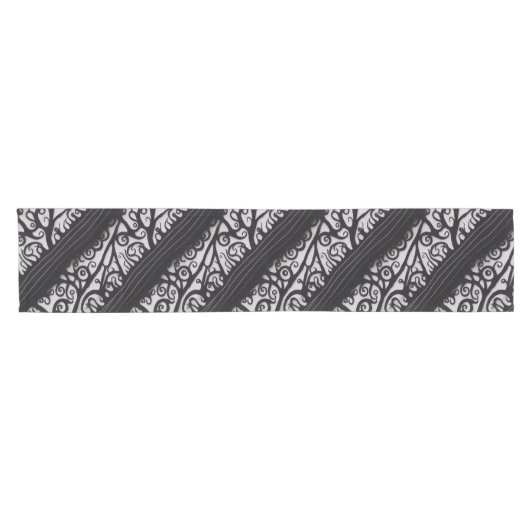 Chemin De Table Court Goth Christmas Table Runner - Noir et Blanc (Horizontal)