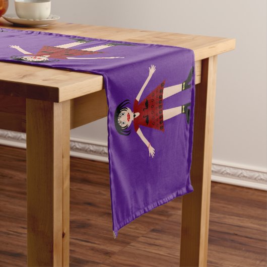 Chemin De Table Court Gothique Halloween Vampire Lady Patterned (In Situ)