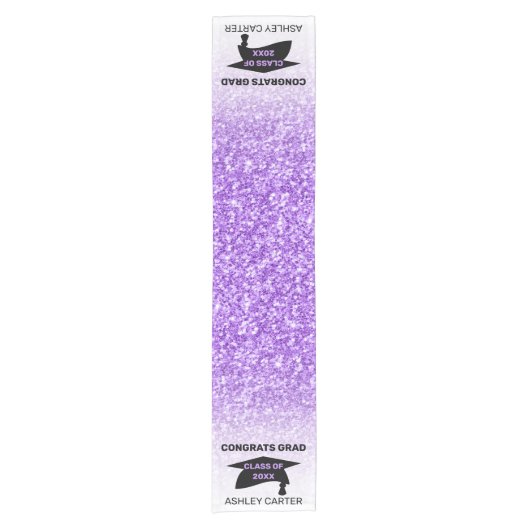 Chemin De Table Court Graduation en Parties scintillant violette (Devant)
