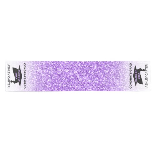 Chemin De Table Court Graduation en Parties scintillant violette (Horizontal)