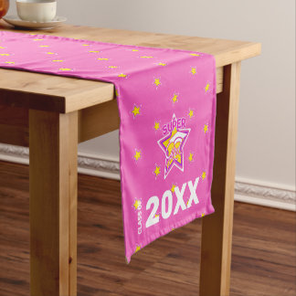 Chemin De Table Court Graduation moderne Super Grad Pink Table Runner